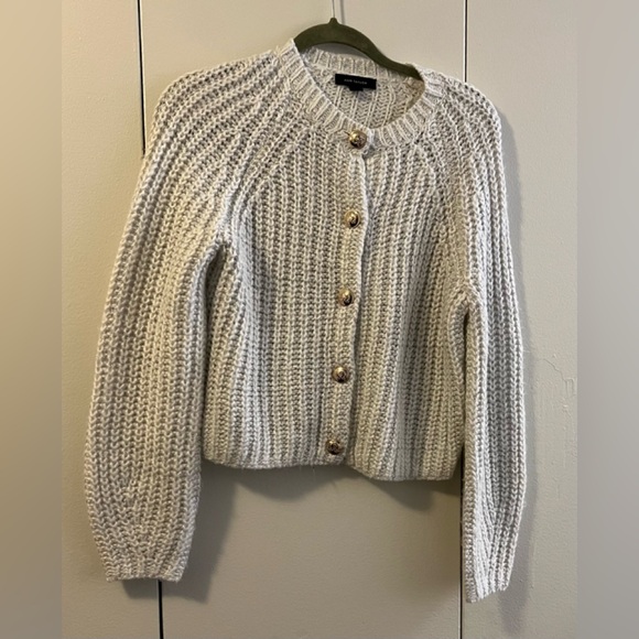 Ann Taylor Sweaters - Ann Taylor Cream Knit Cardigan with Gold Buttons (Size S)
